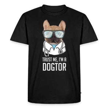 Trust Me I’m A Dogtor Mops - T-shirt Premium bio Homme - noir - Devant - Nico (187cm)
