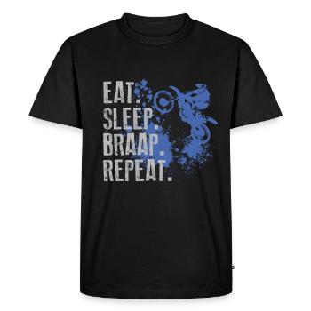 Eat Sleep Braap Repeat - Men's Premium Organic T-Shirt - black - Front - Nico (187cm)