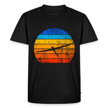 Coucher de soleil planeur - T-shirt Premium bio Homme - noir - Devant - Nico (187cm)