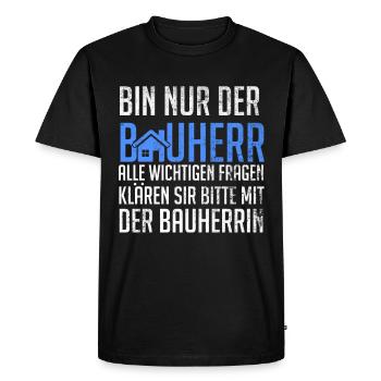 Superviseur de site Client Builder - T-shirt Premium bio Homme - noir - Devant - Nico (187cm)