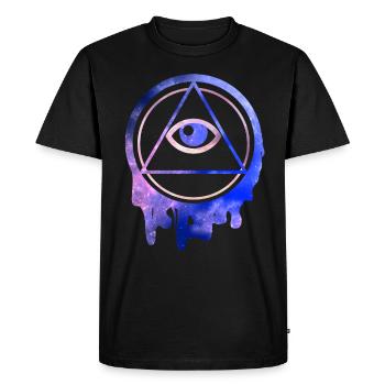All Seeing Eye Illuminati stars - Men's Premium Organic T-Shirt - black - Front - Nico (187cm)