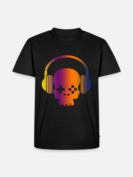 Crâne de jeu - T-shirt Premium bio Homme - noir