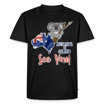 Australia Koala Bear Travel - Men's Premium Organic T-Shirt - black - Front - Nico (187cm)