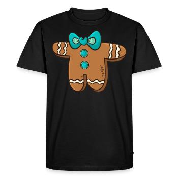 Costume de noël homme en pain d'épice - T-shirt Premium bio Homme - noir - Devant - Nico (187cm)