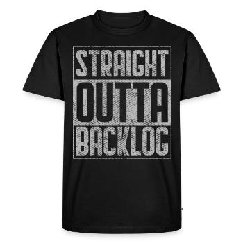 Straight Outta Backlog Software Coding Geek - Men's Premium Organic T-Shirt - black - Front - Nico (187cm)