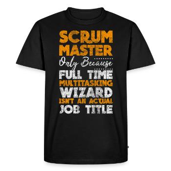 Scrum Master Developer Git Touch Container Docker - Men's Premium Organic T-Shirt - black - Front - Nico (187cm)
