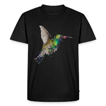 Kolibri Polygon Geometrisch Art Natur - Männer Premium Bio T-Shirt - Schwarz - Vorne - Nico (187cm)