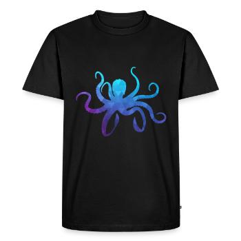 Pieuvre Pieuvre Polygone Art Géométrique Nature - T-shirt Premium bio Homme - noir - Devant - Nico (187cm)