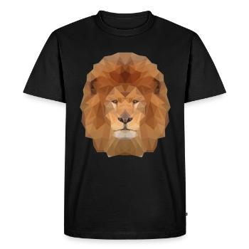 Lion polygon Geometric nature nature - Men's Premium Organic T-Shirt - black - Front - Nico (187cm)