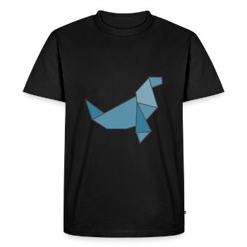 Seal Sea Lion Polygon Geometric Art Nature - Men's Premium Organic T-Shirt - black - Front - Nico (187cm)