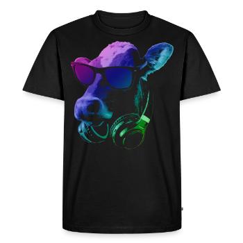 COW DJ - T-shirt Premium bio Homme - noir - Devant - Nico (187cm)