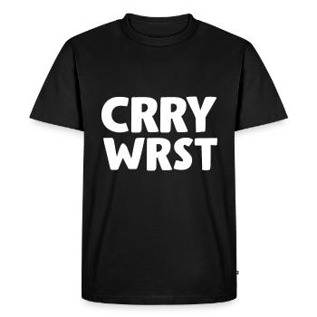 Love Currywurst Fast Food Snack - Men's Premium Organic T-Shirt - black - Front - Nico (187cm)