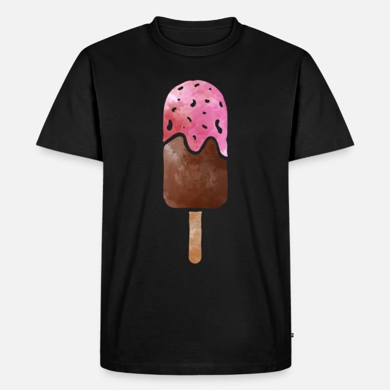 Eiscreme - Männer Premium Bio T-Shirt - Schwarz