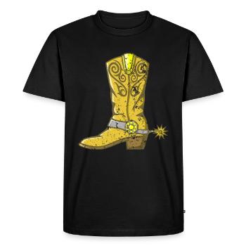 Vintage western line dance boots dancing - Men's Premium Organic T-Shirt - black - Front - Nico (187cm)
