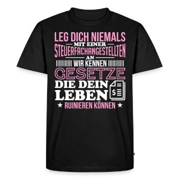 Steuerfachangestellte Steuerberaterin Geschenk - Männer Premium Bio T-Shirt - Schwarz - Vorne - Nico (187cm)