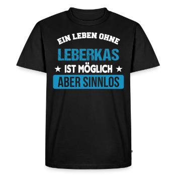 Leberkäs Leberkäse Leberkas Zefix Geschenk - Männer Premium Bio T-Shirt - Schwarz - Vorne - Nico (187cm)
