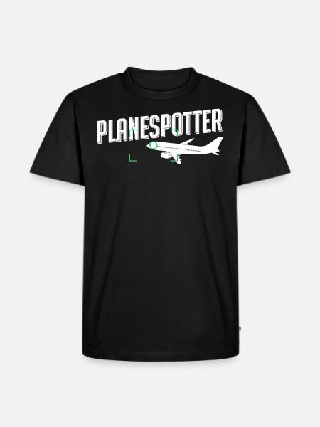 Planespotter - Männer Premium Bio T-Shirt - Schwarz