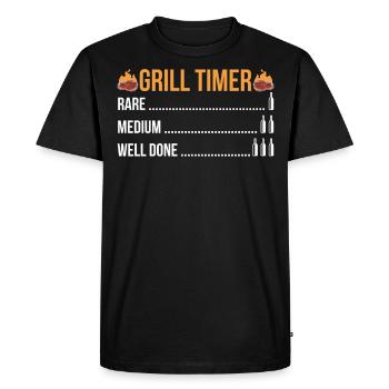 grilling - Men's Premium Organic T-Shirt - black - Front - Nico (187cm)
