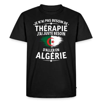 J'ai juste besoin d'aller en algérie - T-shirt Premium bio Homme - noir - Devant - Nico (187cm)