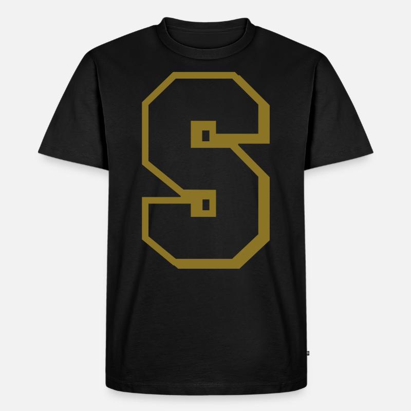 S - Buchstabe - Männer Premium Bio T-Shirt - Schwarz
