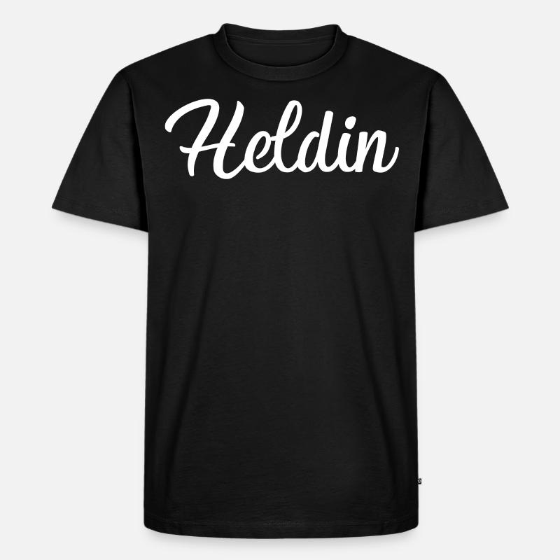 Heldin - Männer Premium Bio T-Shirt - Schwarz