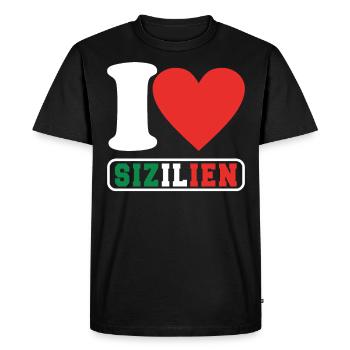 Italie Sicile Sicilienne Palerme - T-shirt Premium bio Homme - noir - Devant - Nico (187cm)
