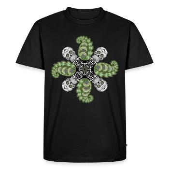 Sugar Skull Skull Vintage Halloween Design - T-shirt Premium bio Homme - noir - Devant - Nico (187cm)