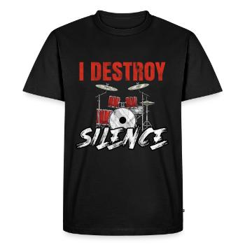 Drums Music Drum'n'bass Drumset Cymbals Rock - Men's Premium Organic T-Shirt - black - Front - Nico (187cm)