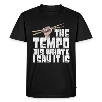 Batterie Musique Drum'n'bass Batterie Tempo Rock - T-shirt Premium bio Homme - noir - Devant - Nico (187cm)