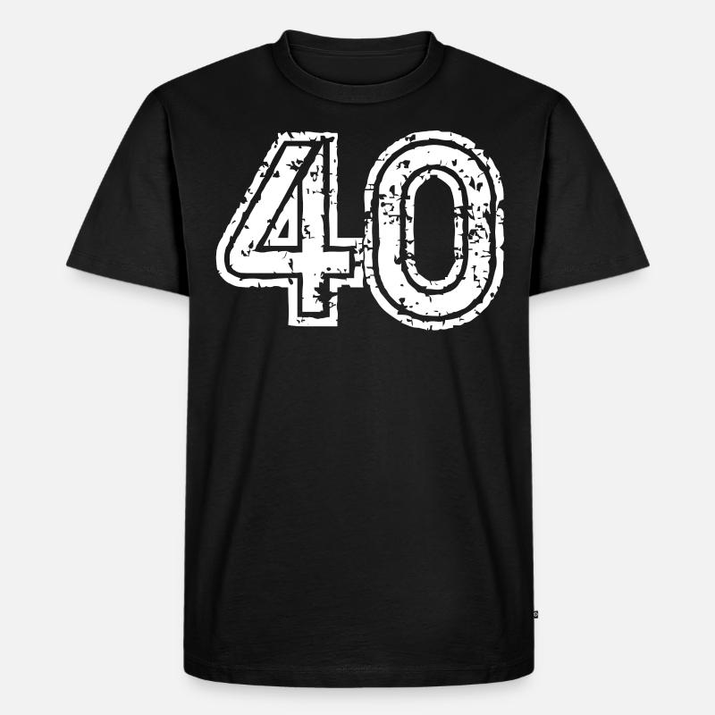 40 Zahl - Männer Premium Bio T-Shirt - Schwarz