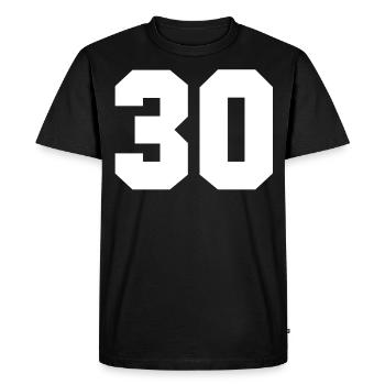 Number 30 - Men's Premium Organic T-Shirt - black - Front - Nico (187cm)