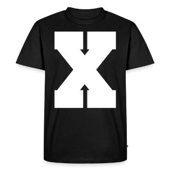 Lettre X - T-shirt Premium bio Homme - noir - Devant - Nico (187cm)