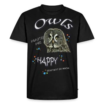 owl - Men's Premium Organic T-Shirt - black - Front - Nico (187cm)