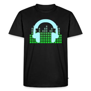 DJ Musique Disco Casque - T-shirt Premium bio Homme - noir - Devant - Nico (187cm)