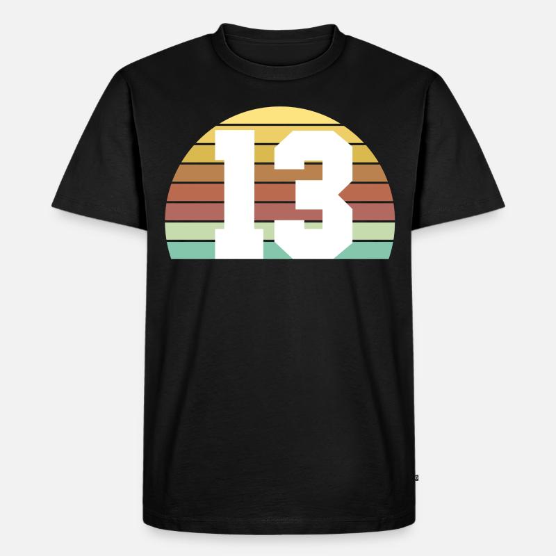 13 - Männer Premium Bio T-Shirt - Schwarz