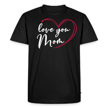 Maman je t'aime - T-shirt Premium bio Homme - noir - Devant - Nico (187cm)