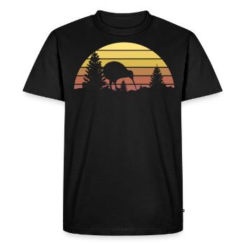 Oiseau kiwi - T-shirt Premium bio Homme - noir - Devant - Nico (187cm)