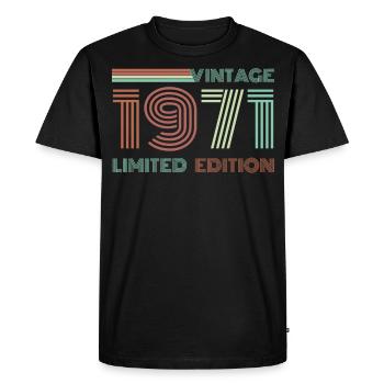 1971 année de naissance anniversaire naissance naissance - T-shirt Premium bio Homme - noir - Devant - Nico (187cm)
