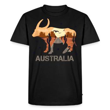 Australie - T-shirt Premium bio Homme - noir - Devant - Nico (187cm)