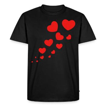 Coeurs rouges - T-shirt Premium bio Homme - noir - Devant - Nico (187cm)