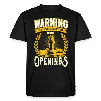 Cadeau d'échecs de jeu d'échecs de joueur d'échecs - T-shirt Premium bio Homme - noir - Devant - Nico (187cm)