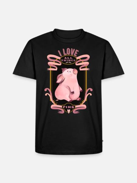 Pig, funny pig, lucky pig - Men's Premium Organic T-Shirt - black