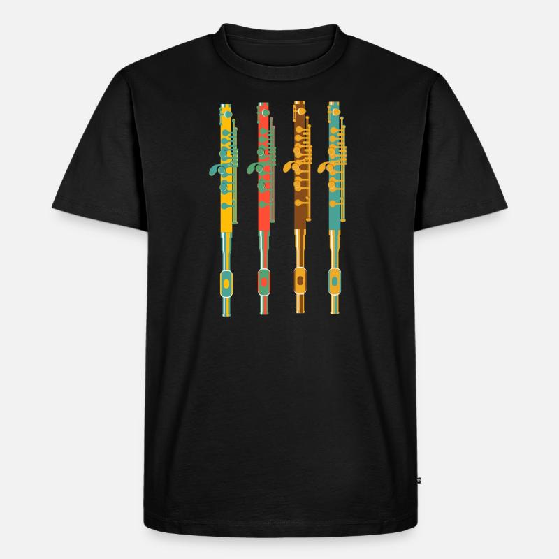 Querflöte - Männer Premium Bio T-Shirt - Schwarz