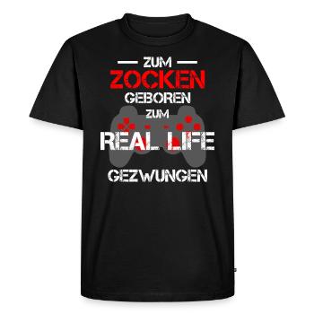 To the gamble born saying Gamer - Men's Premium Organic T-Shirt - black - Front - Nico (187cm)