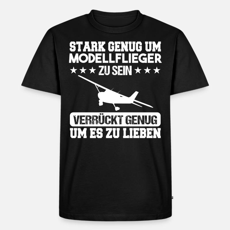Pilot Modellflieger Modellflug - Männer Premium Bio T-Shirt - Schwarz