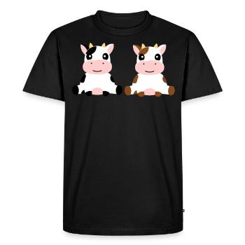 Vache - Bébé - Veau - Enfants - T-shirt Premium bio Homme - noir - Devant - Nico (187cm)