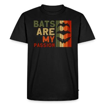 Bats bat saying bat - Men's Premium Organic T-Shirt - black - Front - Nico (187cm)