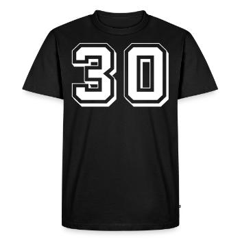 Number 30 - Men's Premium Organic T-Shirt - black - Front - Nico (187cm)