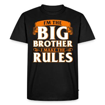 Frère aîné frère - T-shirt Premium bio Homme - noir - Devant - Nico (187cm)