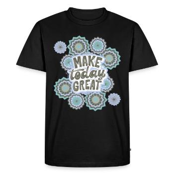Saying, Positive Saying, Motivational Saying - Men's Premium Organic T-Shirt - black - Front - Nico (187cm)